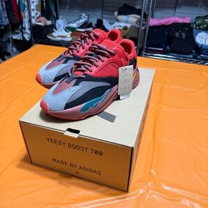 adidas Yeezy Boost 700 Red and Black Athletic Shoes